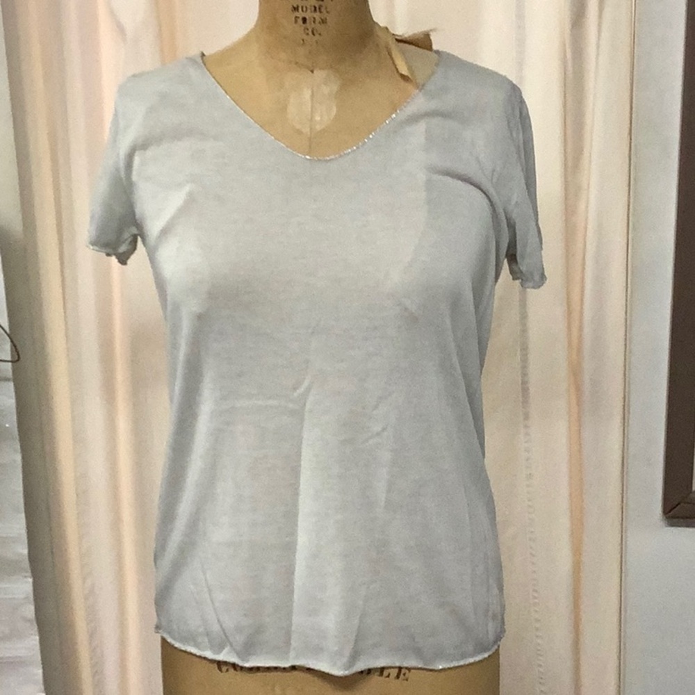 Fitted Gray Short Sleeve T-Shirt